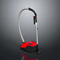 Red Computer Vacuum Cleaner With Flexible Hose And Ergonomic Handle Design 3d model