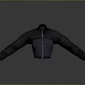 Sleek Black Jacket With Zipper Design And Long Sleeves On Mannequin