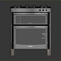 Stainless Steel Gas Stove With Multiple Burners And Double Oven For Kitchen Cooking
