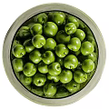 Ceramic Bowls Filled With Fresh Green Fruits In Various Shapes And Designs