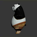 Cartoon Panda Character With Black White Fur Standing Arms Outstretched Decorative Pants