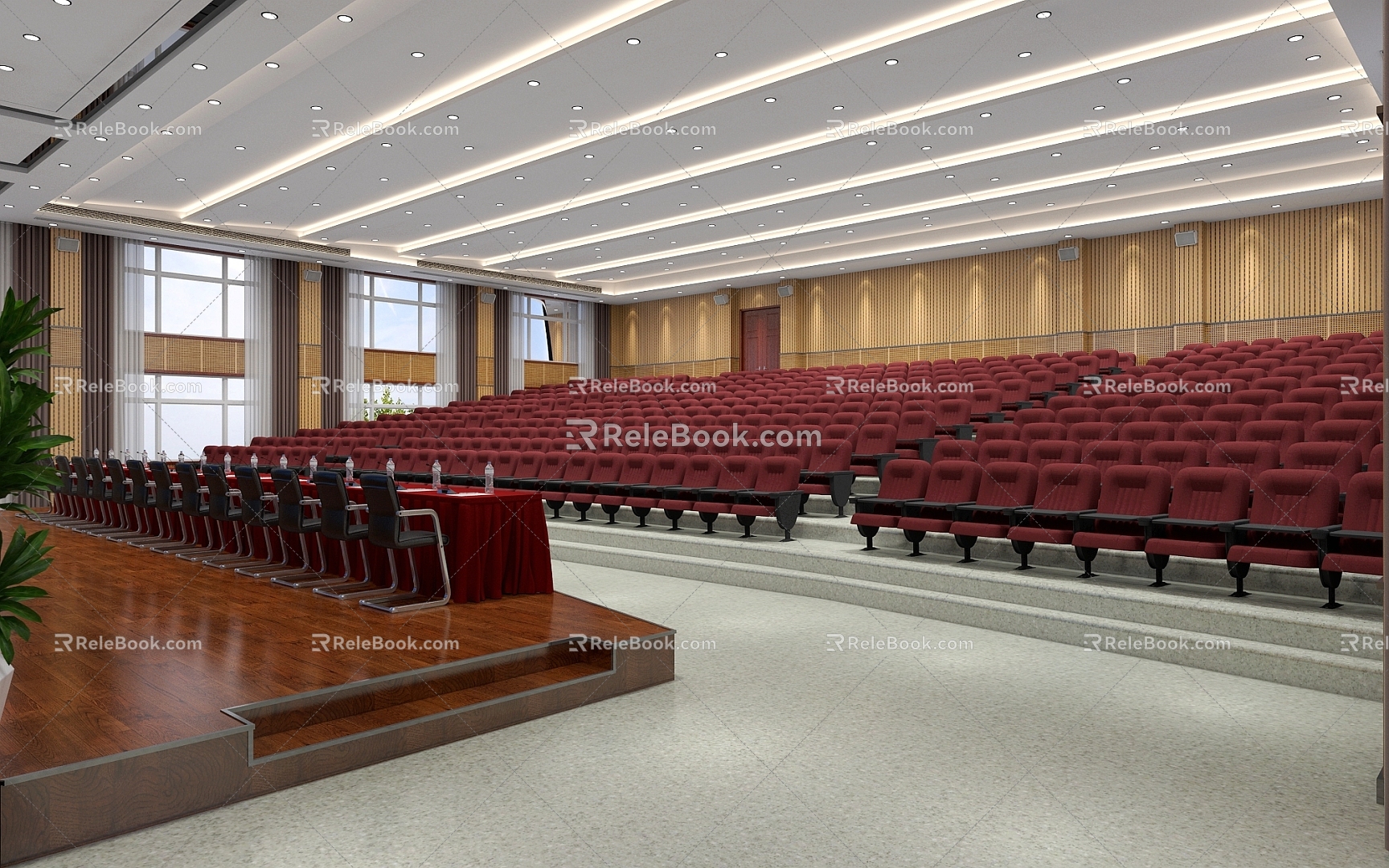 School Ladder Report Hall Cinema Chair Wall 3d model