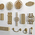 Traditional Ornate Brass Cabinet Handles With Various Shapes And Intricate Patterns