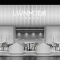Modern LWMM Exhibition Hall Display Cabinets With Sleek Stands And Tables