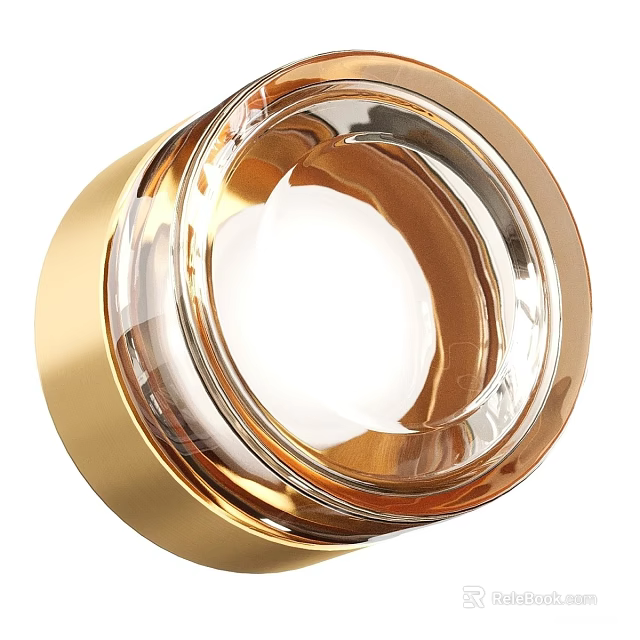 Elegant Golden Wall Lamp With Transparent Glass Design And Modern Decor 3d model 