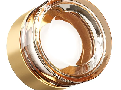 Elegant Golden Wall Lamp With Transparent Glass Design And Modern Decor 3d model