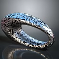 Silver Bangle Accessory With Intricate Arabic Calligraphy Artistic Decorative Design