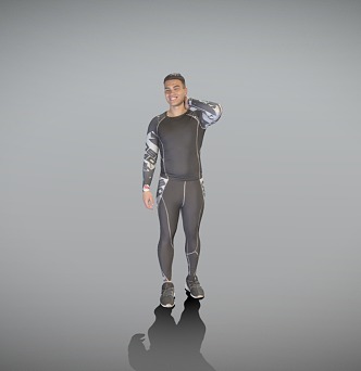 Fitness Men's Fitness Suit Fitness Posture 3d model