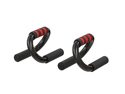 Black and Red Push-up Bars With Non-slip Grips For Home Gym Fitness Equipment 3d model