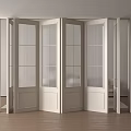Modern White Folding Doors With Glass Panels For Sleek Interior Design