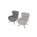 Modern Accent Chair With Soft Plush Fabric Curved Backrest And Metal Base Design