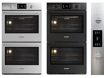 Modern Built in Kitchen Ovens With Digital Control Panels And Different Colors 3d model
