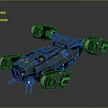 Futuristic Cosmic Spaceship with Multiple Thrusters Solar Panels and Detailed Structure 3d model