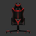 Ergonomic High Back Office Chair With Black Red Color And Swivel Base Armrests