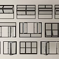 Various Window Design Styles With Casement Sliding Fixed And Awning Frame Types 3d model