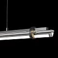 Modern Linear Chandelier With Metal Structure And Transparent Glass For Home Interior Design