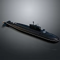 Modern Sleek Black Submarine With Detailed Hull And Tower Structure