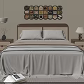 Cozy Retro Solid Wood Double Bed With Soft Neutral Linen Bedding And Warm Matching Nightstands