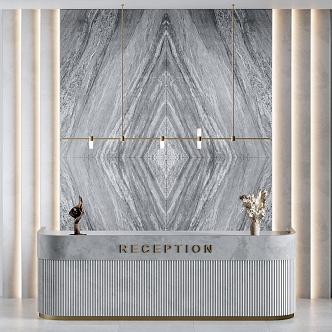 Light Luxury Reception Desk 3d model