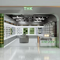 THK Digital Store Interior With Product Display Shelves Counter And Modern Lighting