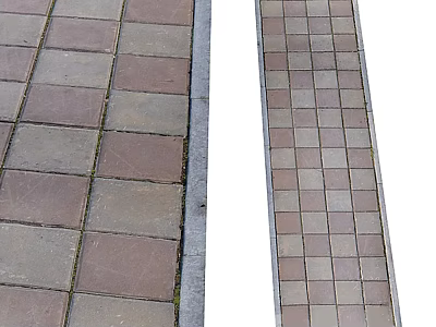 Road Pavement Surface With Colored Square Bricks And Gray Border Pattern Design 3d model