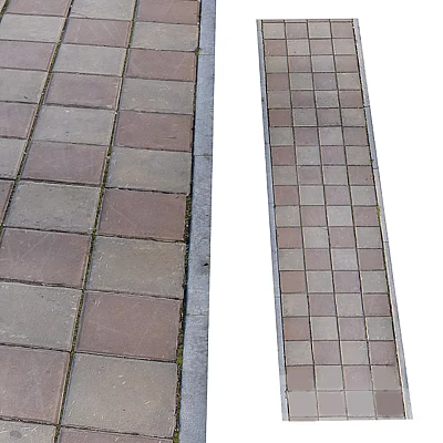 Road Pavement Surface With Colored Square Bricks And Gray Border Pattern Design 3d model