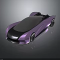 Futuristic Purple And Black Concept Car With Sleek Body Design Transparent Roof And Unique Wheels