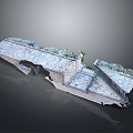 Detailed Ancient Fortress 3D Model Featuring Stone Brick Crenellations Steps And Passageway