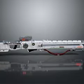 Futuristic Metallic Weapon With Red Accents Scope And Reflective Surface Design 3d model