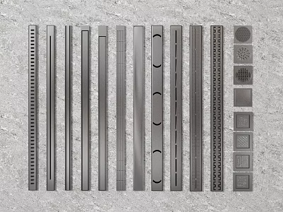 Various Decorative Metal Strips And Panels For Interior Design Applications 3d model