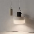 Modern Pendant Lights With Black And Beige Cylindrical Fabric Shades Design