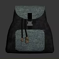 Durable Woven Teal And Black Backpack With Drawstring Closure And Functional Pockets