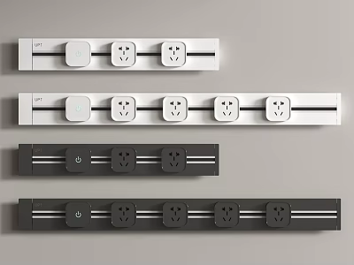 Modern Modular Socket Designs With Different Colors And Outlets 3d model