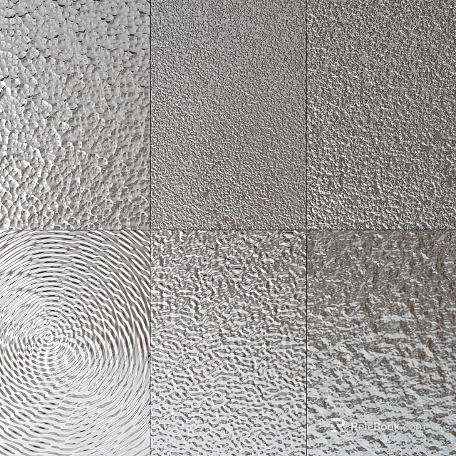 Silver Textured Wall Decor With Multiple Patterned Panels For Modern Interiors 3d model 