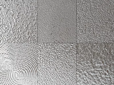 Silver Textured Wall Decor With Multiple Patterned Panels For Modern Interiors 3d model