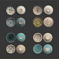 Stylish Decorative Plates In Blue And White Tones With Intricate Patterns For Home Decoration
