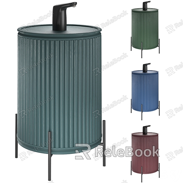 Metal water pump storage bucket model