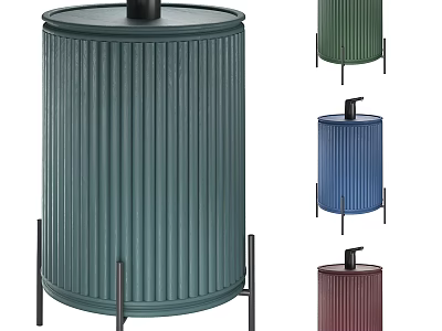Stylish Standing Trash Cans With Multiple Colors And Stands 3d model