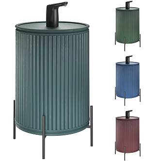 Metal water pump storage bucket 3d model