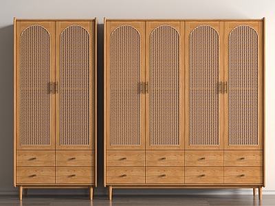 Wardrobe Freestanding Solid Wood 3d model