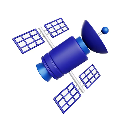 Public Facility Satellite With Solar Panels And Communication Antenna For Services 3d model