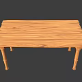 Natural Wooden Outdoor Table With Plank Top And Straight Legs Design