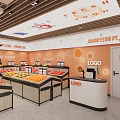 Modern Fruit Store Interior With Fresh Fruit Displays Shelves And Cashier Counter