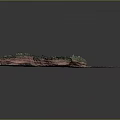 Detailed 3D Terrain Model Featuring Red Rock Formations And Green Vegetation Areas