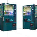 Green Commercial Vending Machines With Natural Floral Designs Dispensing Beverages