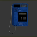 Blue Coin Operated Payphone With Digital Display Keypad And Brand Logo On Dark Background