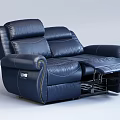 American-style Recliner Multi-functional Leather Two-Seat Casual Sofa 3d model