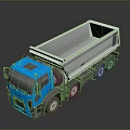 Blue Heavy Duty Dump Truck With Gray Open Bed And Modern Design