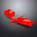 Mythical Red Dragon Game Movie Character With Wings And Golden Details