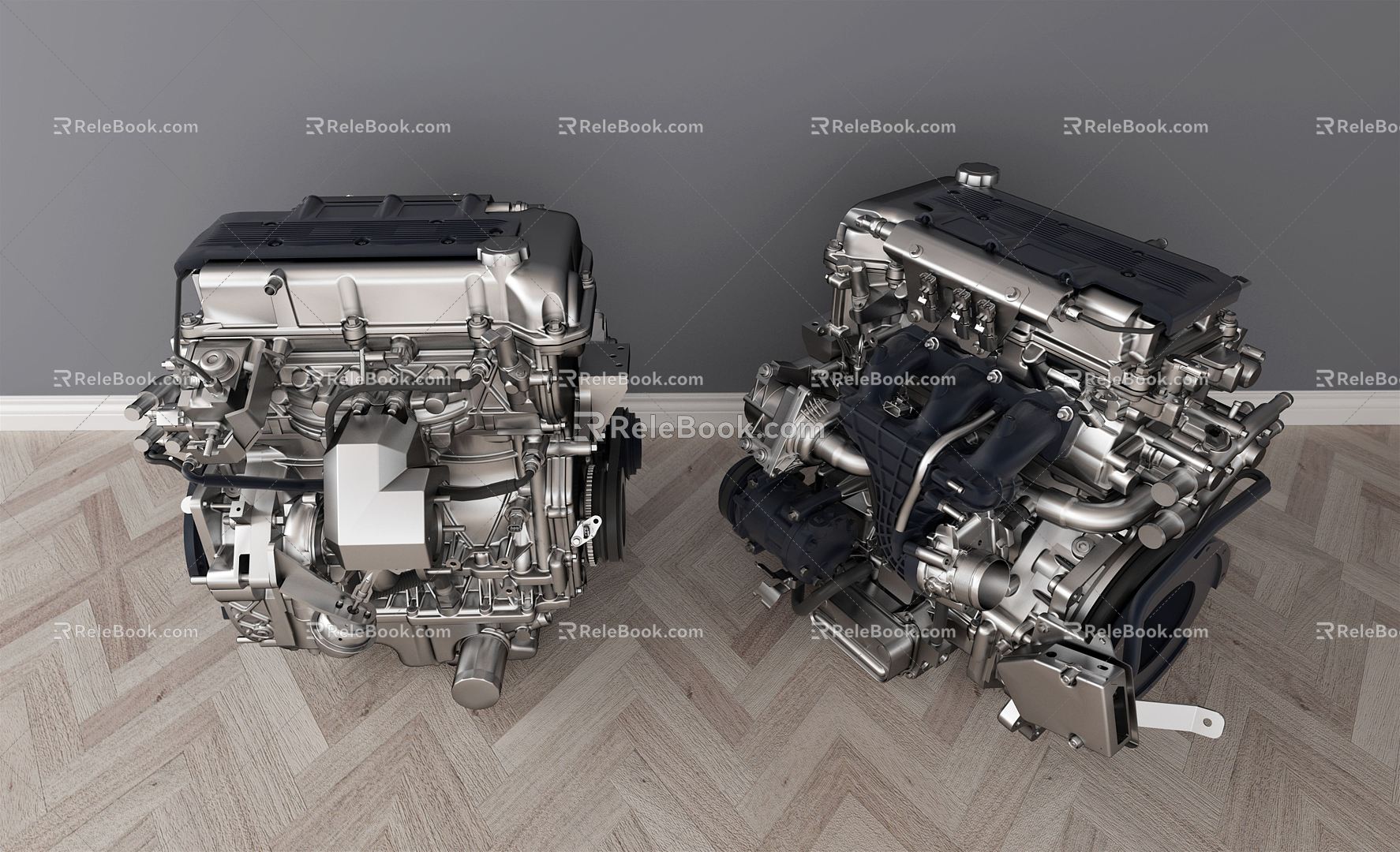 Modern engine supercar engine car engine 3d model